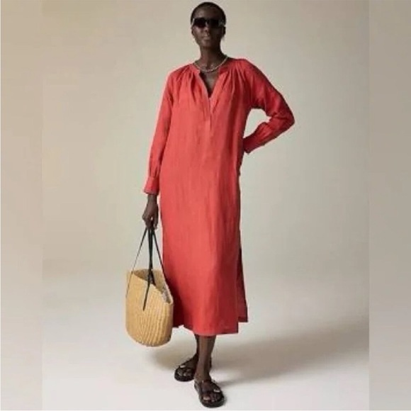 J. Crew Terracotta Long Sleeve Dress - Picture 4 of 13